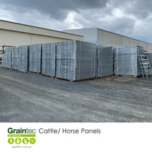 Load image into Gallery viewer, Stacks of heavy-duty Cattle and Horse Yard Panels (2.1m wide) | Graintec Scientific