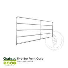 Load image into Gallery viewer, Five-Bar Farm Gate, galvanised steel, suitable for large cattle and horse paddock entry | Graintec Scientific