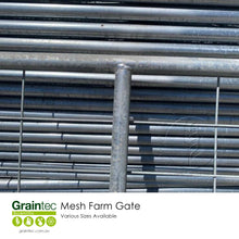 Load image into Gallery viewer, Close-up of Galvanised Mesh Farm Gate with I Stay reinforcement | Graintec Scientific