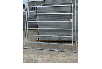 Gate in Frame with 40 x 40 mm galvanised steel RHS rails, ready for installation on a farm | Graintec Scientific