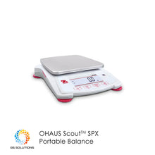 Load image into Gallery viewer, Geared for high performance in your facility with fast stabilisation time and high resolution weighing results, the OHAUS Scout SPX Portable Balance sets a new standard in laboratory and industrial weighing.