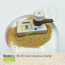 Load image into Gallery viewer, Pfeuffer HE50 Grain Moisture Meter - Includes calibration settings for soft wheat, hard wheat, barley, sorghum, oats, corn, canola, beans, sunflowers, peas, safflower, triticale, wet wheat and soy beans  | graintec.com.au