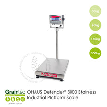 Load image into Gallery viewer, GRAINTEC SCIENTIFIC | OHAUS Defender® 3000 Stainless Industrial Platform Scale