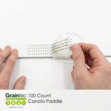 Load image into Gallery viewer, Perform quick seed counts and help detect damage (distinctly green or heat damaged) with the 100 Count Canola Paddle | Graintec Scientific

