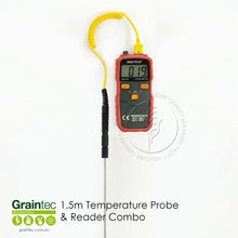 Load image into Gallery viewer, 1.5m Temperature Probe &amp; Reader Combo - Protect Grain Quality | Graintec Scientific
