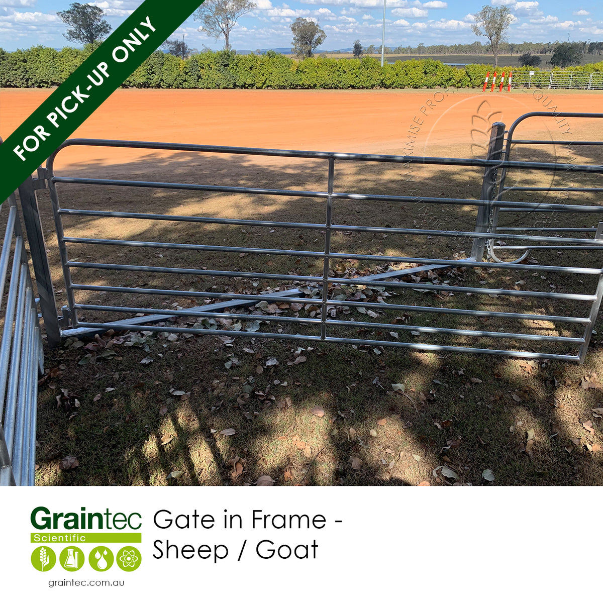FOR PICK-UP ONLY: Galvanised 8-Rail Gate in Frame for Sheep & Goats ...