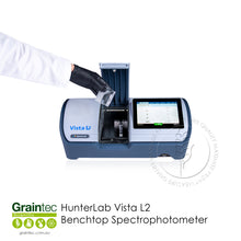 Load image into Gallery viewer, Using the HunterLab Vista L2 transmission spectrophotometer for food and chemical quality testing in a laboratory | Graintec Scientific
