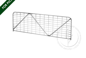 Galvanised Mesh Farm Gate with N-Brace for permanent rural fencing and small livestock control | Graintec Scientific