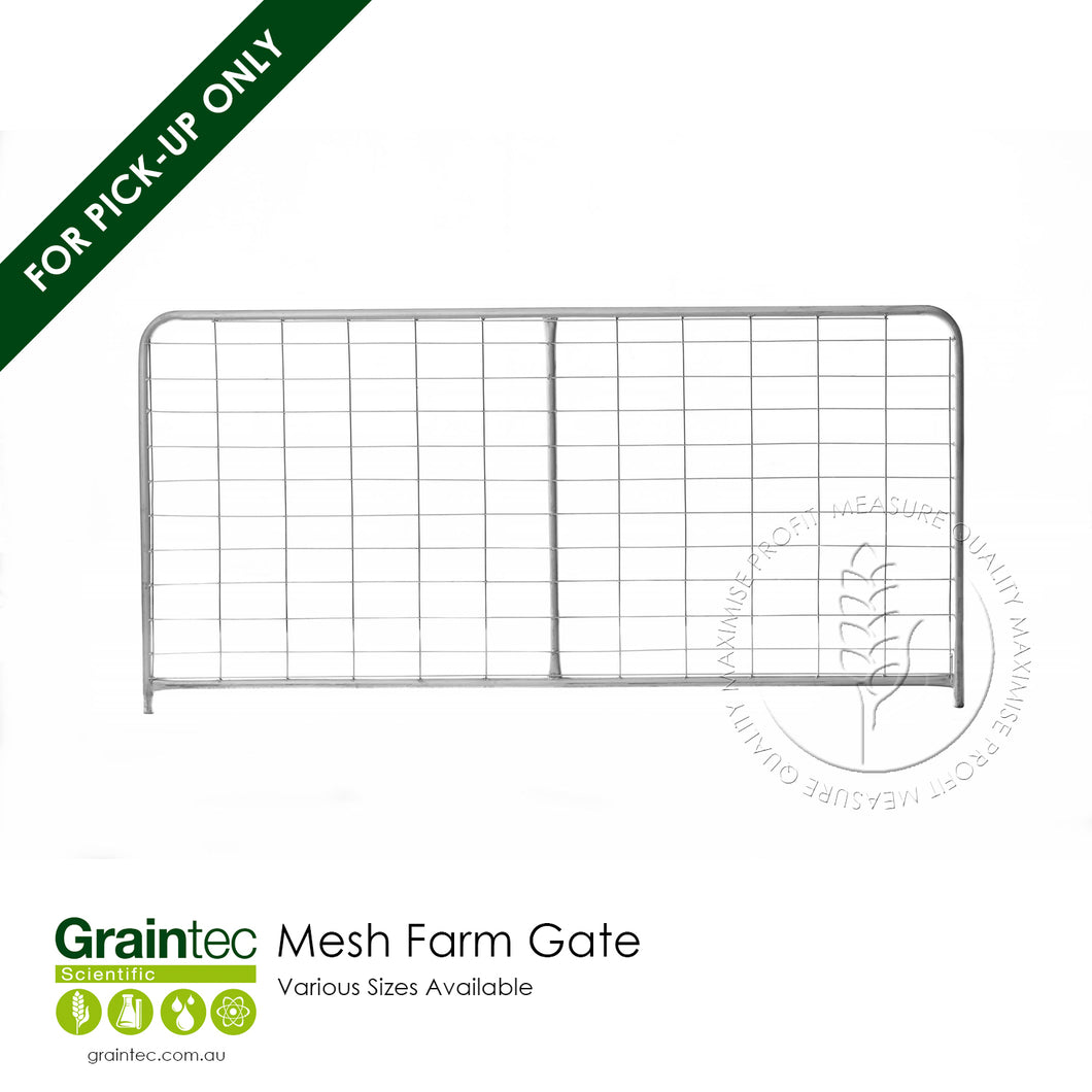 Galvanised Mesh Farm Gate with I Stay reinforcement, ideal for controlling sheep, goats, or small dogs | Graintec Scientific