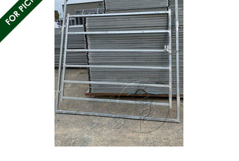 Gate in Frame with 40 x 40 mm galvanised steel RHS rails, ready for installation on a farm | Graintec Scientific