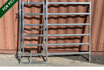 Heavy-duty, portable Person Gate (In-Panel) for livestock yard fencing, complete with pins | Graintec Scientific