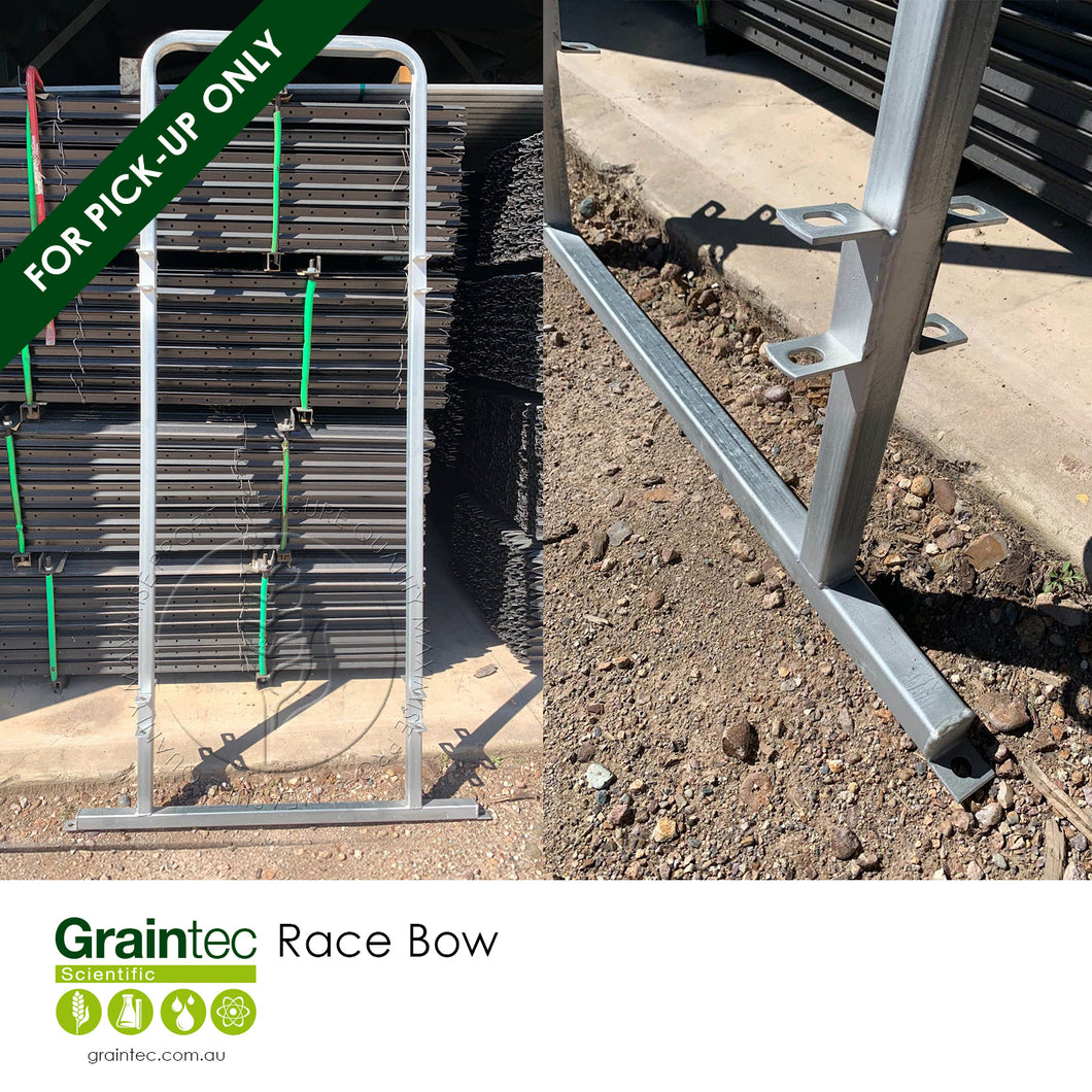Galvanised Race Bow fabricated from 40 RHS for secure cattle handling | Graintec Scientific