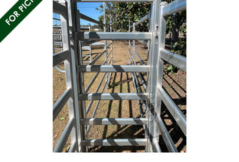 Designed for professional livestock handling, this heavy-duty Race Gate is an essential component for sheep and goat drafting systems | Graintec Scientific