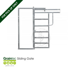 Load image into Gallery viewer, Portable Cattle Yard Sliding Gate showing 80x40 oval rail construction | Graintec Scientific
