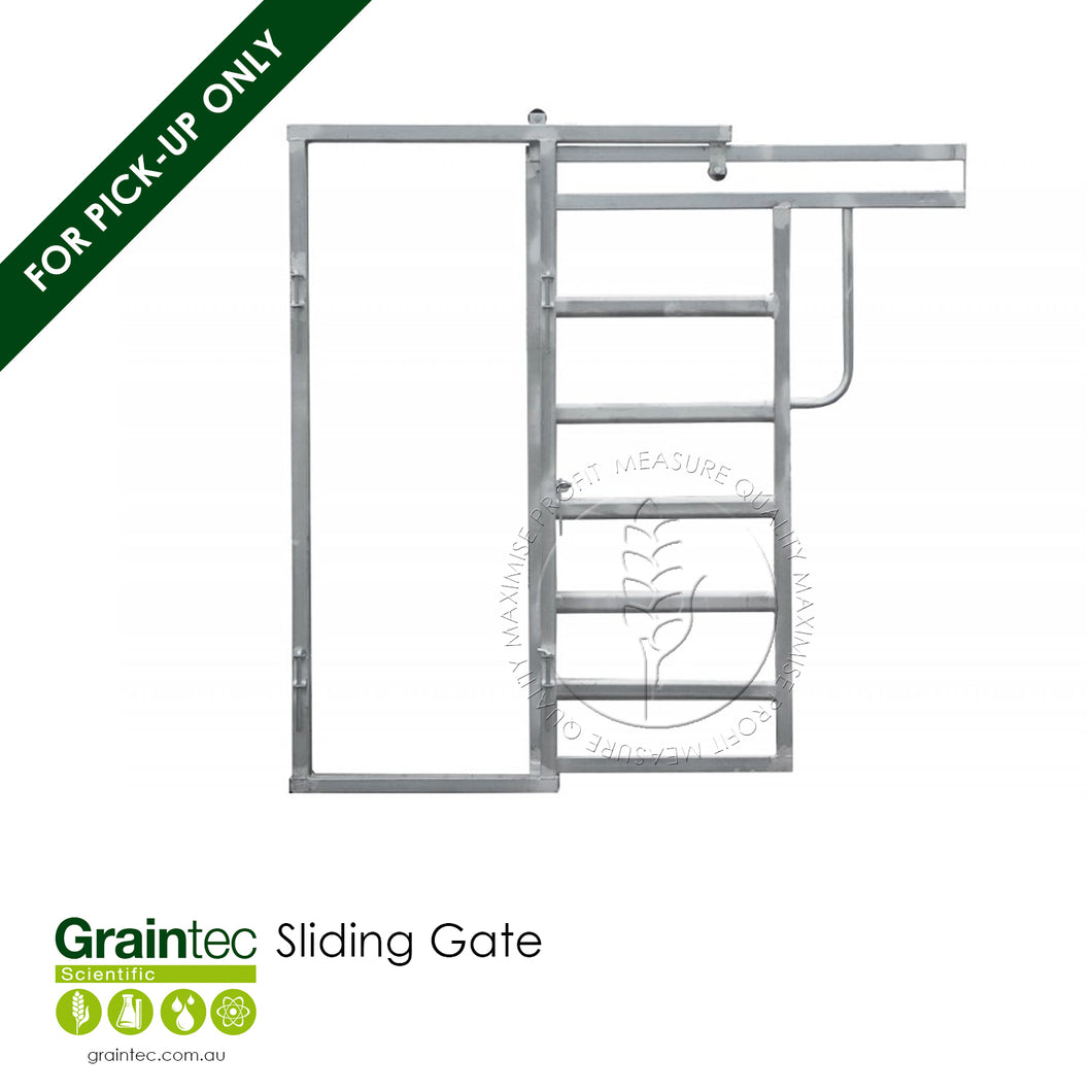 Portable Cattle Yard Sliding Gate showing 80x40 oval rail construction | Graintec Scientific