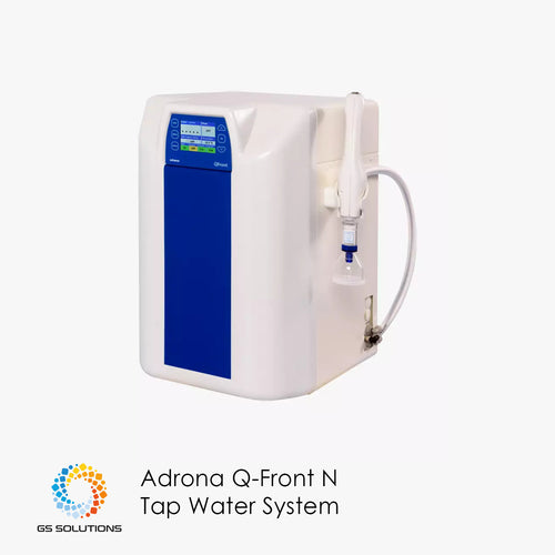 The Adrona Q-Front N Water Purification System is a top choice for your lab, delivering Grade 1 and Grade 2 water directly from tap water. Available from GS Solutions..