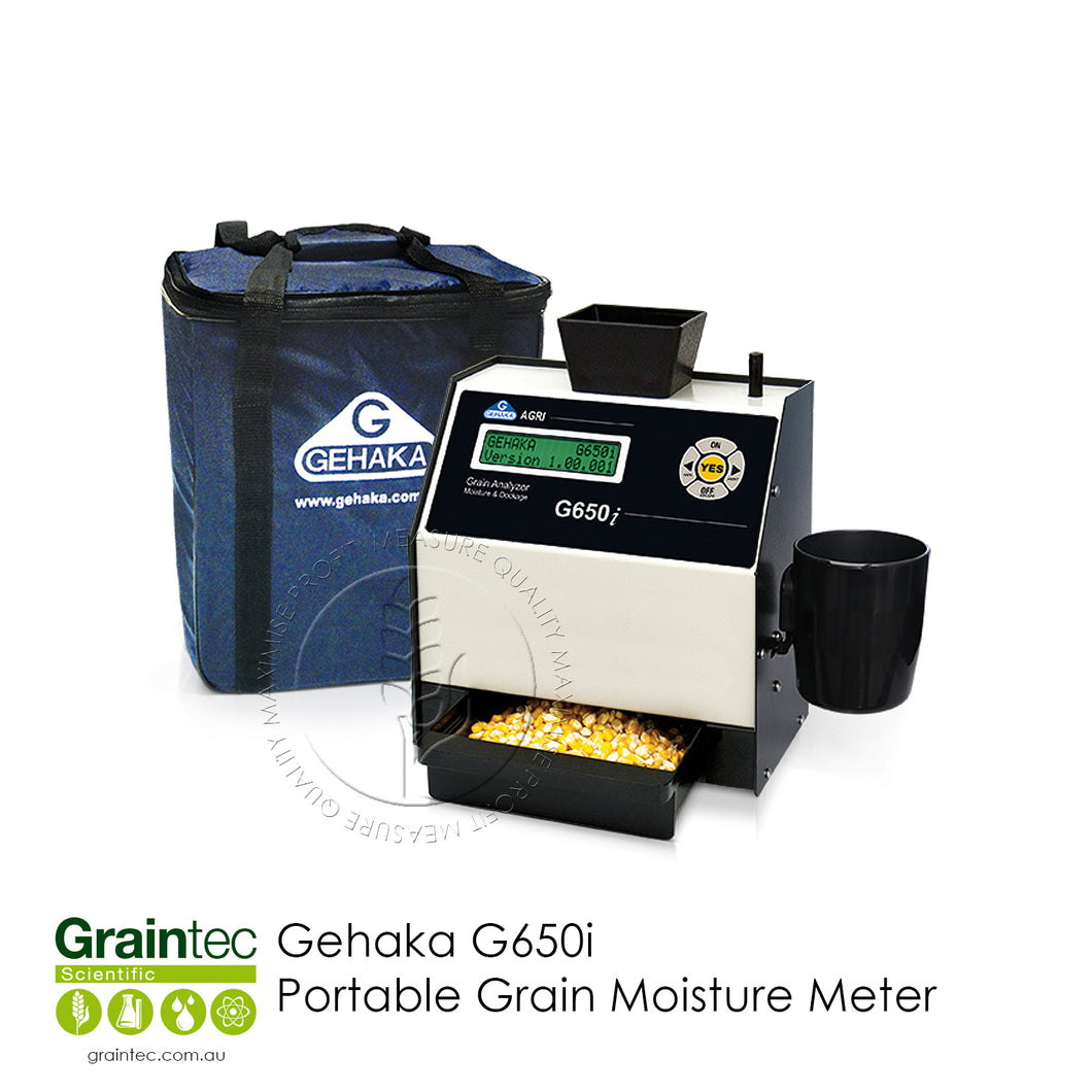 The Gehaka G650i is the state-of-the art in compact grain moisture and foreign material tester. Available from Graintec Scientific (Australia) | www.graintec.com.au