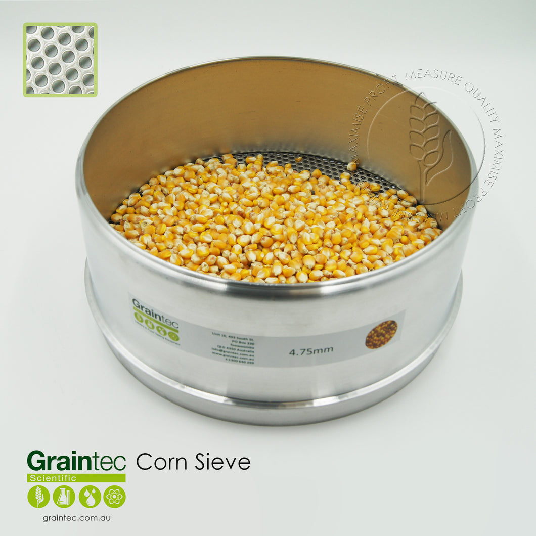 Maize / Soy Bean commodity sieve, manufactured to Grain Trade Australia specifications. Available from Graintec Scientific | www.graintec.com.au 