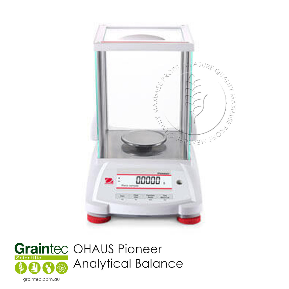 OHAUS Pioneer Analytical Balance 0.1mg Precision, Internal Calibration Graintec Scientific