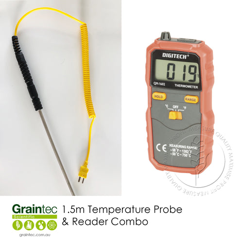GRAINTEC SCIENTIFIC | 1.5m Temperature Probe & Reader Combo
