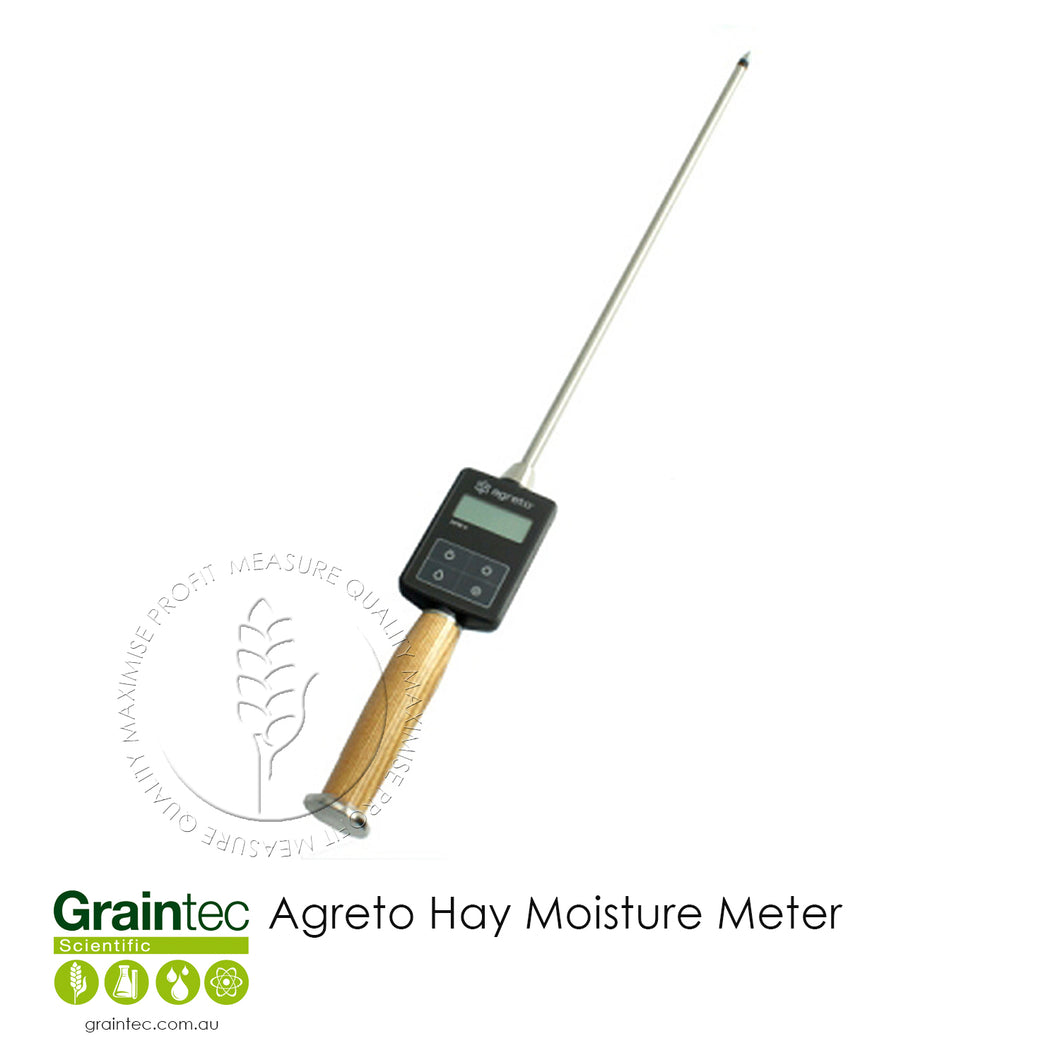 The Agreto Hay and Straw Moisture Meter HFM II is a professional measuring instrument for determining moisture level and temperature of baled hay and straw.