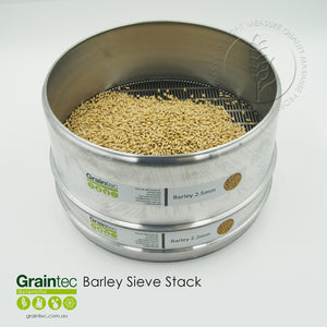 Barley sieve stack commodity sieves, manufactured to Grain Trade Australia specifications. Available from Graintec Scientific | www.graintec.com.au