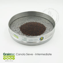 Load image into Gallery viewer, Canola Sieve Stack - Bottom sieve: 1.0mm Round-hole, intermediate height. Available from Graintec Scientific | www.graintec.com.au
