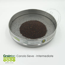 Load image into Gallery viewer, Canola Sieve Stack - Bottom sieve: 1.0mm Round-hole, intermediate height. Available from Graintec Scientific | www.graintec.com.au
