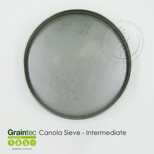 Canola Sieve Stack - Bottom sieve: 1.0mm Round-hole, intermediate height. Available from Graintec Scientific | www.graintec.com.au