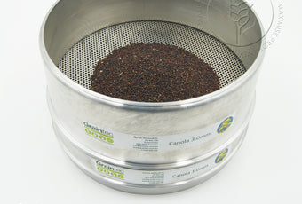 Canola sieve stack commodity sieves, manufactured to Grain Trade Australia specifications. Available from Graintec Scientific | www.graintec.com.au
