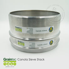 Load image into Gallery viewer, Canola sieve stack commodity sieves, manufactured to Grain Trade Australia specifications. Available from Graintec Scientific | www.graintec.com.au
