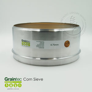 Maize/ Soy Bean Sieve: 4.75mm Round-hole, 300mm diameter sieve, high-sided