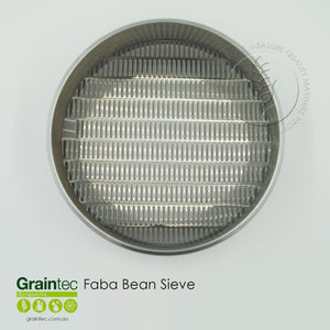 Faba Bean / Field Pea Sieve: Manufactured to Grain Trade Australia specifications. Slot size 3.75mm x 25mm. 300mm diameter sieve, high-sided.