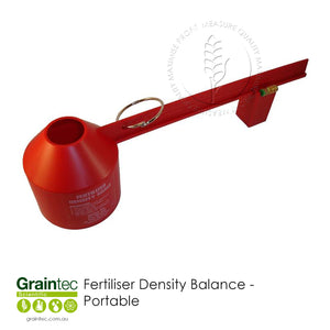 The portable fertiliser density scale accurately measures the density of various fertiliser blends by both, pounds per cubic foot and kilograms per cubic meter. Available at Graintec Scientific | www.graintec.com.au