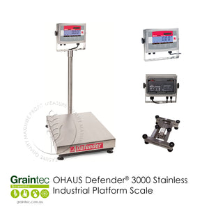 GRAINTEC SCIENTIFIC | OHAUS Defender® 3000 Stainless Industrial Platform Scale