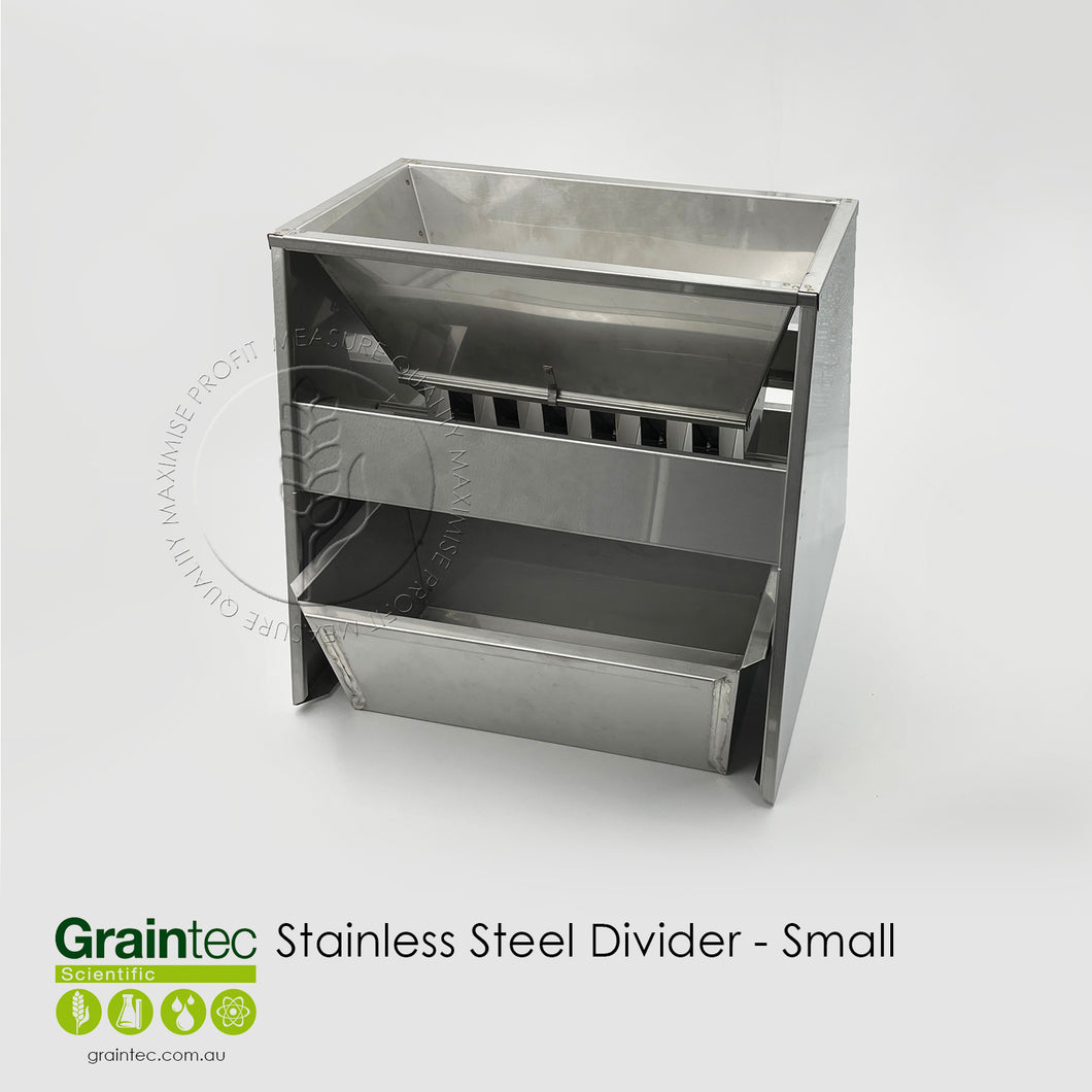 Graintec Scientific's Stainless Steel Divider (Small) is ideal for splitting a sample. Suitable for sample sizes up to 5kg.