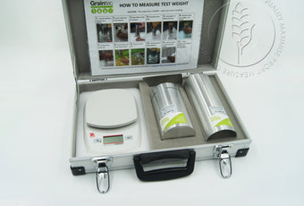 Graintec Scientific’s test weight kit is perfect for on-farm test weight measurements. Available at www.graintec.com.au